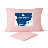 Babebay toddler pillow 13x18 pink front view offers gentle head support for restful sleep.
