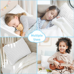 Babebay toddler pillow 13x18 soft cotton closeup emphasizes breathable fabric.