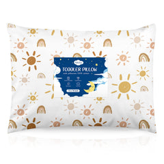 Babebay toddler pillow Sunshine Rainbow pattern comforts during nap and playtime.