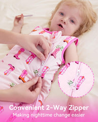 Babee Reshinee bamboo sleep sack worn by a baby for cozy all-night comfort.