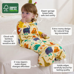 Babee Reshinee sleep sack two-way zipper enables easy night changes from top or bottom.