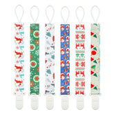 Babeine pacifier clip snowman pattern keeps pacifier within reach and clean.