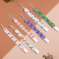 Babeine pacifier clip soft fabric provides gentle feel and secure grip.