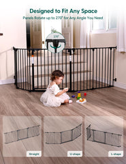 Babelio 102in extra wide gate 270-degree hinges for flexible shapes