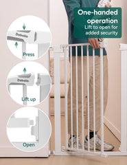 BABELIO all steel construction baby gate stands up to pet contact and daily use.
