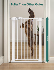BABELIO 36in narrow baby gate doorway open two way for easy hallway access.