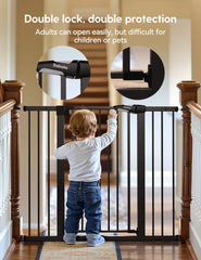 BABELIO baby gate during auto-close action for hands-free safety