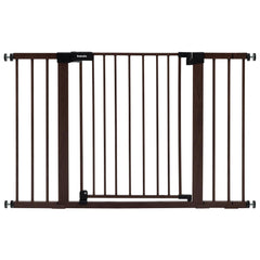 BABELIO Baby Gate front view demonstrates adjustable width for safe stair and doorway access.