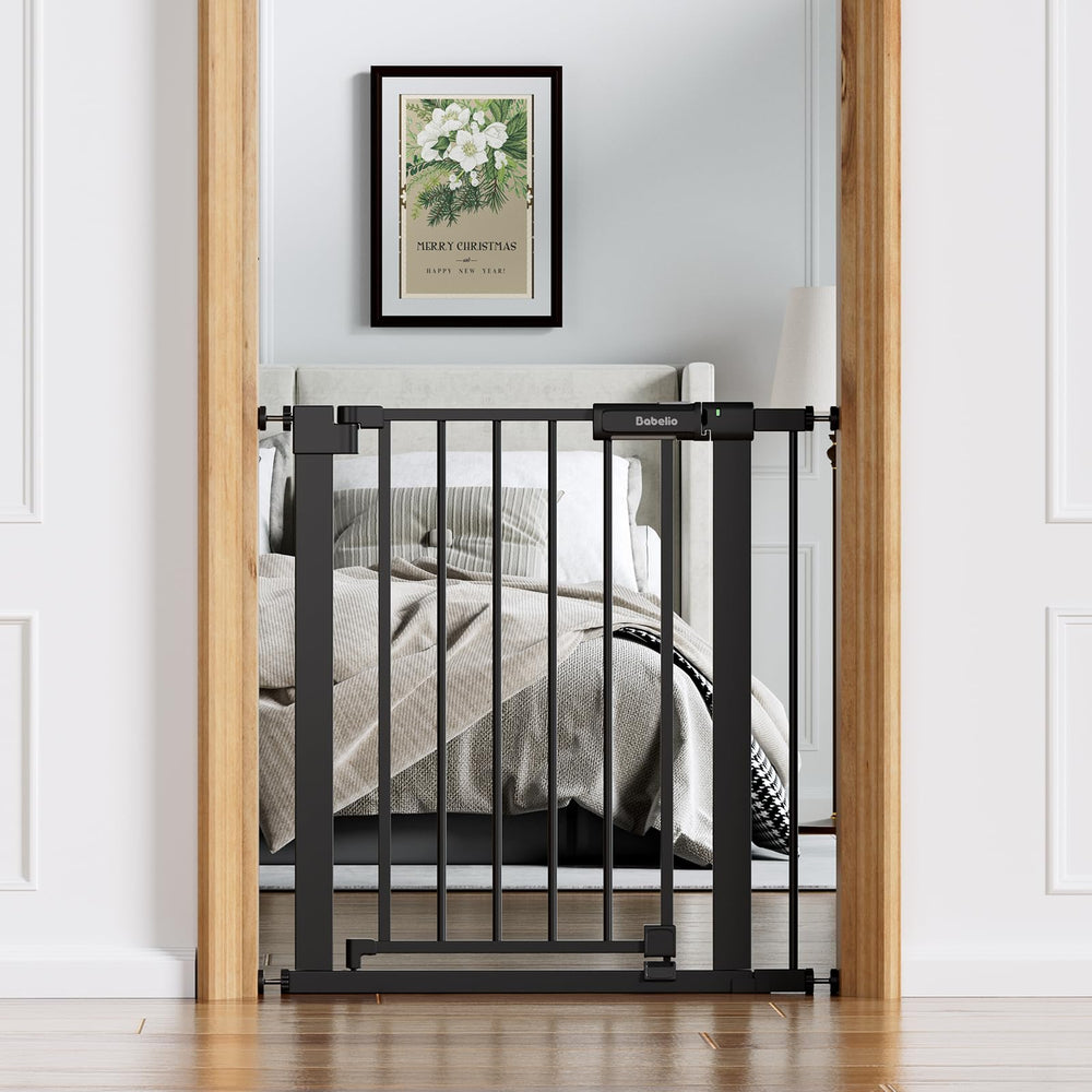 BABELIO Baby Gate walk-through design enables easy passage with a stroller.