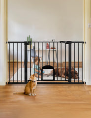 BABELIO baby gate wide-stairs protects stairs, keeping kids and pets safely contained.