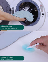 Babelio booster seat removable cover being washed for quick cleanup