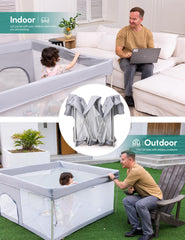 BABELIO Foldable Playpen ASTM certified safety for sturdy, reliable use