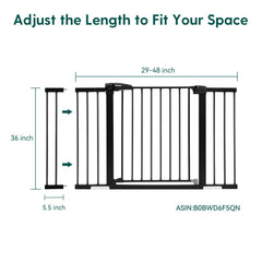 BABELIO gate extender 5-5inch installed on stairs enables safer pet passage