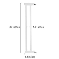 BABELIO metal baby gate extender installed on stairs demonstrates stability