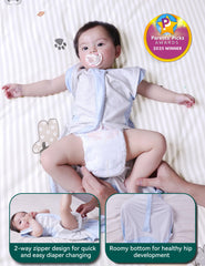 BABELIO moisture-wicking fabric swaddle provides gentle skin comfort