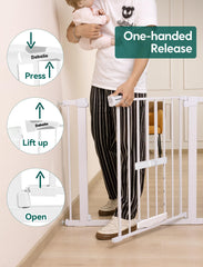 BABELIO new version baby gate two-way swing fits any doorway or stair opening