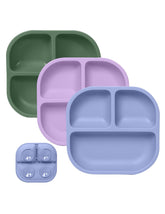 BABELIO suction-plate on tray provides mess-free meals for babies during mealtime.