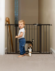 BABELIO upgraded baby gate cat door assembly keeps pets secure at thresholds.