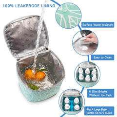 BABEYER breast milk cooler bag spacious interior fits four 9-ounce bottles for daycare days.
