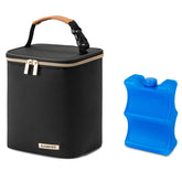 BABEYER breastmilk cooler bag closed view demonstrates portable, spill-proof design for busy nursing moms.