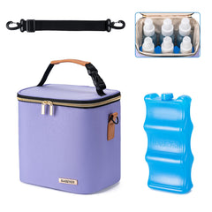 BABEYER breastmilk cooler bag full capacity stores six 9-ounce bottles for daycare.