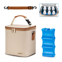 BABEYER breastmilk cooler bag interior with ice pack keeps six bottles secure