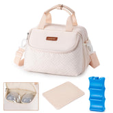 BABEYER breastmilk cooler bag with ice pack keeps bottles cold on the go.