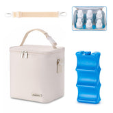 BABEYER breastmilk cooler bag with ice pack keeps bottles organized for daycare.