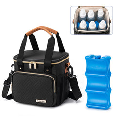 BABEYER breastmilk cooler bag with insulated lining keeps bottles temp-safe for hours.