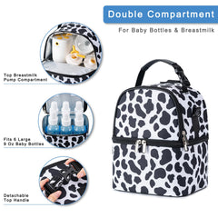 BABEYER cooler bag insulated lining maintains temperature for bottles on commutes or errands.