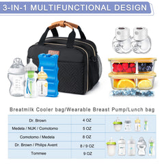 BABEYER cooler bag exterior in black highlights durable, easy-clean material for daily use.