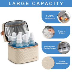 BABEYER ice pack inside helps keep milk cool during travel