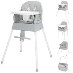 BABHAMNESS 5in1-foldable-high-chair-assembled-grey provides sturdy baby seating for mealtime at home