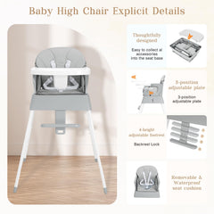 BABHAMNESS 5in1-foldable-high-chair-removable-tray-grey makes quick cleanup during messy meals