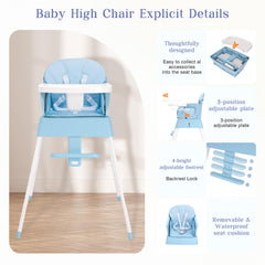 BABHAMNESS removable tray dining setup highlights easy cleaning and adjustable positions.