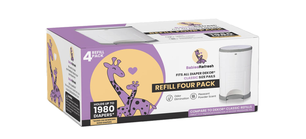 BabiesRefresh Dekor Classic 4-pack refills for long-lasting odor control