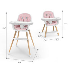 Babilous high chair adjustable legs show adaptable height beside tables for growing kids.