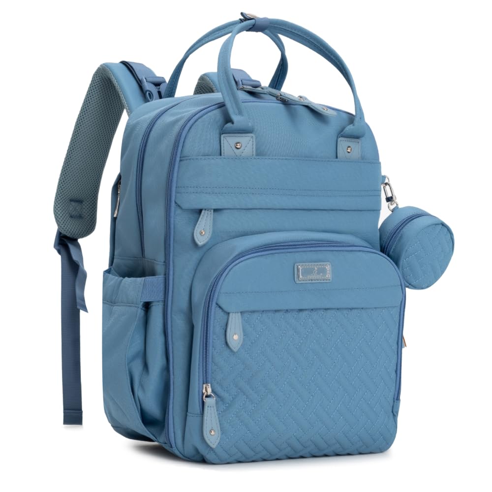 BabbleRoo diaper bag backpack open shows quick-access layout for on-the-go parenting.