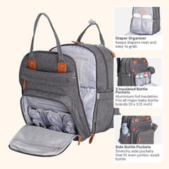 Bableroo folding changing mat included for clean, wipe-clean diaper changes.