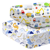 Baby Amabc 2-pack crib sheets folded, showing soft cotton texture for baby's sleep comfort