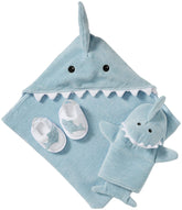 Baby Aspen Baby Shark hooded towel for cozy post-bath drying
