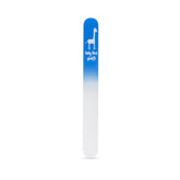 Baby Blue Giraffe nail file close-up shows glass precision for delicate nails.