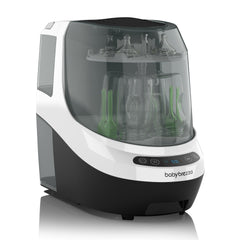 Baby Brezza Bottle Washer Pro front view shows compact all-in-one cleaning for bottles