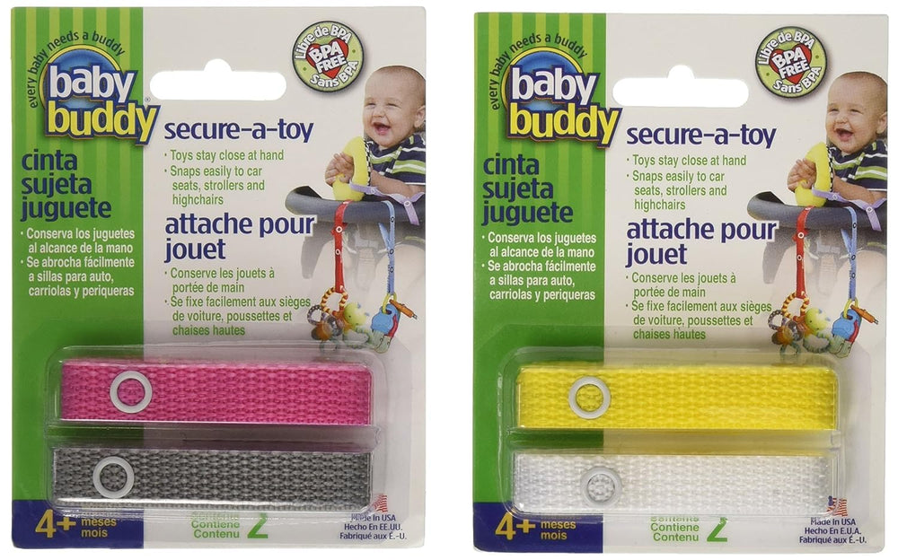Baby Buddy Secure-A-Toy strap-on-stroller keeps toys within reach during strolls