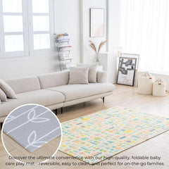 Baby Care Foldable Mat Sea Petals Gray waterproof surface is easy to wipe clean.