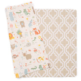 Baby Care Play Mat large Moroccan beige 82x55 shows expansive play area for safe floor time.
