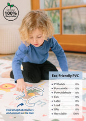 Baby Care Play Mat waterproof reversible surface enables quick cleanup and dual decor.
