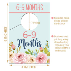Baby Closet Size Dividers Floral arranged in a nursery closet for quick age-based outfit retrieval.
