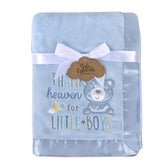 Baby Essentials 30x40 fleece blanket blue folded for cozy naps and nursery decor
