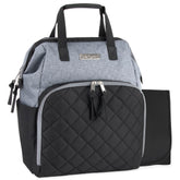 Baby Essentials Super Cooler front view in black grey showing organized storage on the go